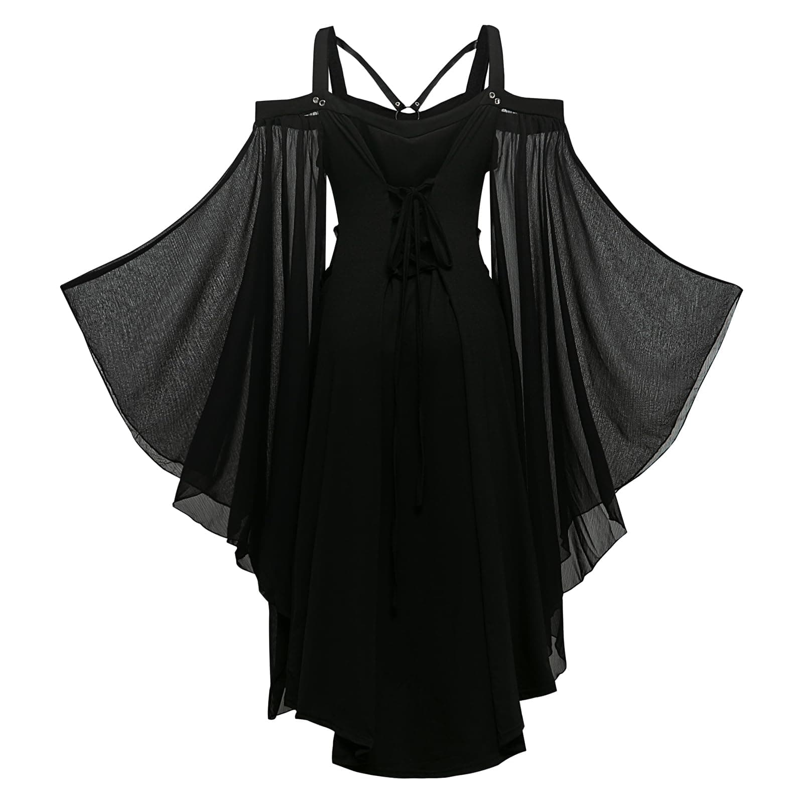 Women's Renaissance Costume Medieval Dress Trumpet Sleeve Gothic Maxi Dress Carnival Halloween Party Dress thumbnail 2