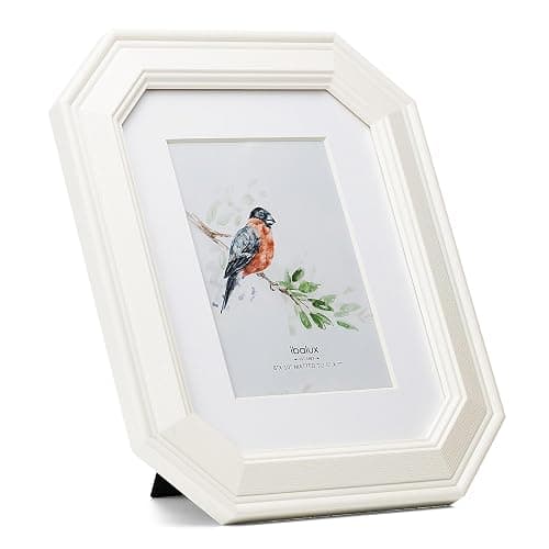 Ibalux 8x10 Picture Frame Photo Frame, Made of Solid MDF Wood with Real Glass, Display Picture 5x7 with Mat or 8x10 without Mat, Vertical and Horizontal for Wall Hanging or Vertical for Tabletop, White thumbnail 4