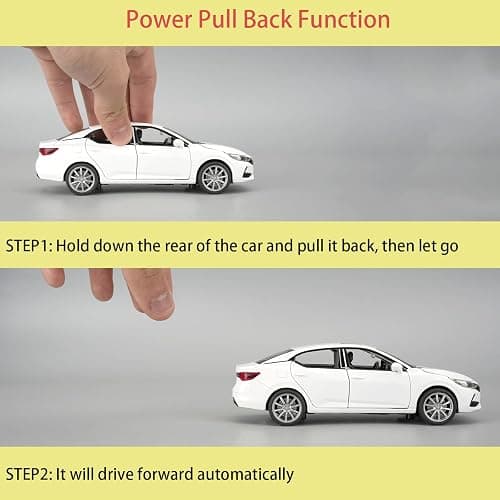 Guarsiliymi 1:32 Scale Car Model Compatible for Collectible Nissan Diecast Toy Vehicle, Zinc Alloy Pull Back Toy Car with Sound and Light for Adult Boys Girls (White) thumbnail 4