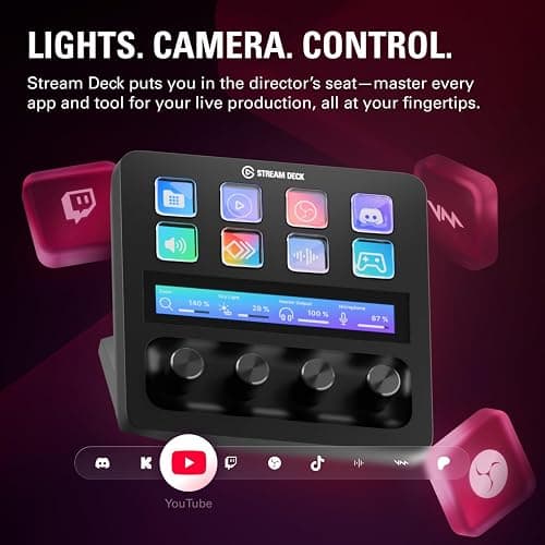 Elgato Stream Deck +, Audio Mixer, Production Console and Studio Controller for Content Creators, Streaming, Gaming, with customizable touch strip dials and LCD keys, works with Mac and PC thumbnail 2