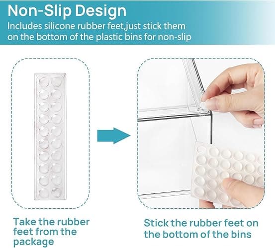 Vtopmart Stackable Storage Drawers Set of 5, Clear Plastic Organizer Bins for Baby Bottle, Beauty Supplies Storage, Ideal for Kichen Countertop, Vanity, Bathroom, Cabinet, Pantry Organization thumbnail 6