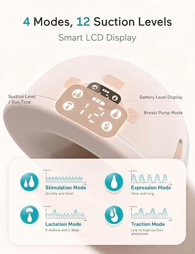 Paruu Hands Free Breast Pump P16, Wearable Breast Pump Electirc Portable with 4 Modes & 12 Levels, Max 309mmHg Strong Suction 19/21/24mm Flange Inserts Wearable Breastfeeding Pump, 2 Pack（Nude thumbnail 2