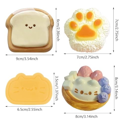 SSKHE 4Pcs Taba Squishy Set,Strawberry + Hamster + Cat Paw + Hamster+ Oreo , Fufu Squishy Squeeze Toy Squishes Kit for Stress Relief Sensory Play Fidget Gifts (Style A) thumbnail 3