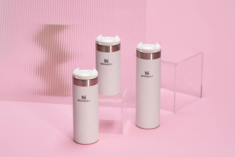 Stanley AeroLight Transit Bottle 16 oz | Locking Drink Through Lid | Leak Resistant Water Bottle or Coffee Travel Mug | Lightweight Insulated Stainless Steel | BPA-Free | Rose Quartz Glimmer thumbnail 5
