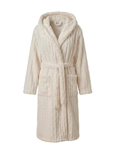 HEARTNICE Fuzzy Soft Robes for Women, Long Plush Hooded Robe Fluffy Warm Bathrobes - Image 1