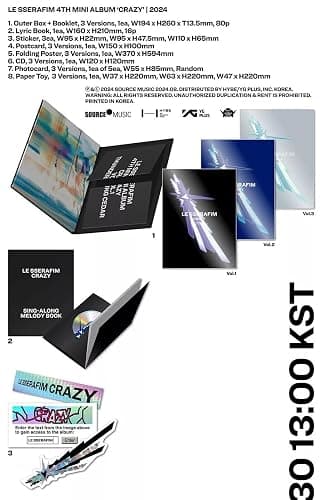 LE SSERAFIM CRAZY 4th Mini Album VOL.1 + Gift Card K-POP SEALED thumbnail 7