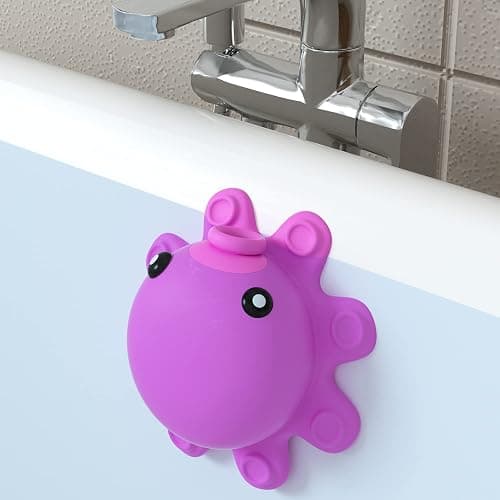 Bathtub Overflow Drain Cover - Tub Overflow Drain Cover, Soak Bath, Spa Accessories - Adds Inches of Water for Deeper Bath (Silicone, Hot Pink) - Image 1
