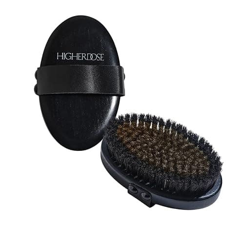 HigherDOSE Copper Dry Brushing Body Brush - Ion-Charged Dry Brush & Lymphatic Drainage Massager to Promote Circulation and Exfoliate for Glowing Skin - Everyday Antimicrobial Body Scrubber - Image 1