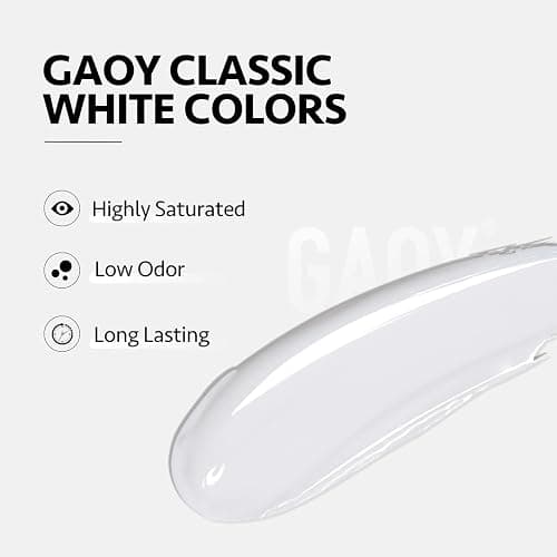 GAOY Gel Top Coat, Base Coat and White Gel Polish Set, 3 Pcs 16ml Clear Glossy No Wipe Combination and Color for UV Light Cure thumbnail 6