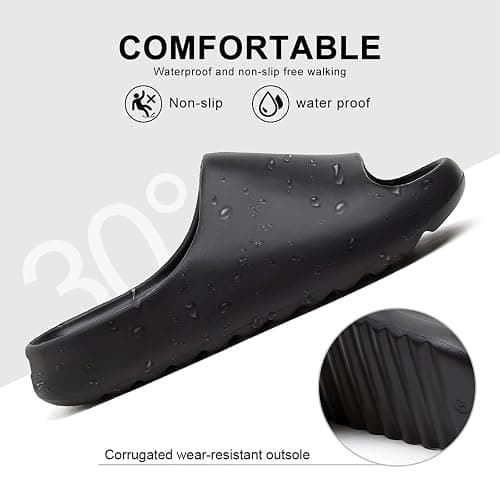 Unisex Pillow Slippers Slides for Women and Men, EVA Comfort Super Soft Quick Drying Rubber Shower Cloud Slides, Lightweight Spa Massage Summer Sandals for Adult Couples Indoor and Outdoor thumbnail 3