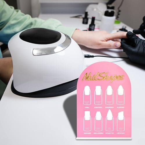 Nail salon signage on table 3D acrylic sign advice for nail tech room decor manicure business supplies essential nail tech must haves desktop sign stand board for nail art nails shape Pink thumbnail 7