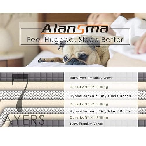 ALANSMA Reversible Weighted Blanket for All Season, Luxury Velvet, Warm and Cool, Adult Kids 5Lb Weighted Blanket, Enjoy Sleeping Anywhere(Pink,36"x48" 5lbs) thumbnail 9