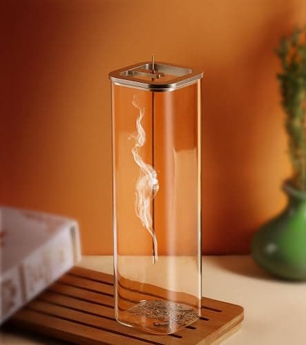 Insence-Stick Holder [Anti-Ash Flying], Modern Incense Burner Holder with Removable Glass Ash Catcher, for Home Decor Yoga Meditation thumbnail 3