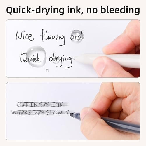 NUSIGN Gel Pens, 0.5mm Retractable Black Ink Rolling Ball Gel Pen,5 Pcs | Fine Point, Quick Dry ,Smooth Writing, No Bleed for Journaling Note Taking, Home School Office Supplies thumbnail 6