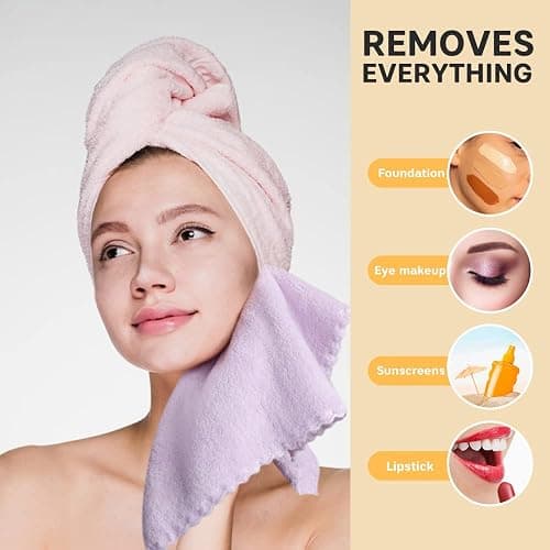 SUNLAND 12 Pack Microfiber Face Makeup Removing Cloths Reusable Facial Cleansing Towel Ultra Soft Washcloth Face Towels For All Skin Types Multicolor 12inchx 12inch thumbnail 2