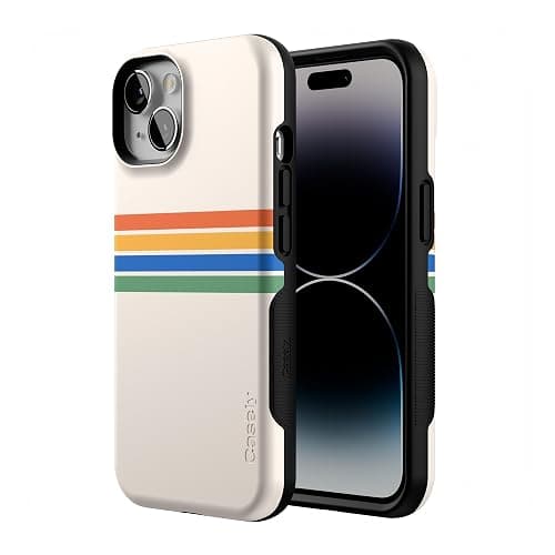 Casely iPhone 14 Case | Totally Groovy | Rainbow Stripes Colorblock | Compatible with MagSafe | Bold Protective Design thumbnail 2