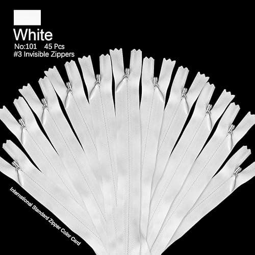 Renashed 45pcs 21.5 Inch Nylon Invisible Zippers for Tailor Sewer Sewing Craft Crafter's Special (White) thumbnail 3