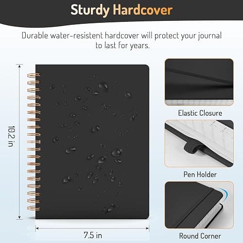 Forvencer Lined Spiral Journal Notebook with 300 Numbered Pages, B5 College Ruled Thick Journals for Writing with 100GSM Paper, Hardcover Notebooks with Contents for Work, School,olive green - Olive Green - B5 thumbnail 2