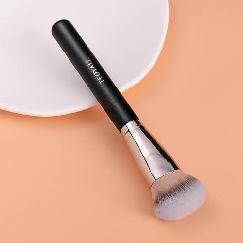 TEOYALL Domed Foundation Brush, Soft Dense Synthetic Bristles Blending Brush for Liquid Cream Foundation Bronzer Contour thumbnail 6