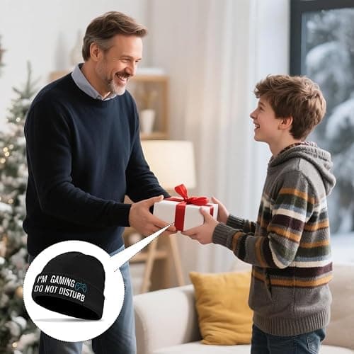 AffeGifts Gaming Gifts for Men and Boys Over 12 Year Old, Gaming Beanie Soft Knitted Hat Gamer Stocking Fillers for Teenage Boys Funny thumbnail 6