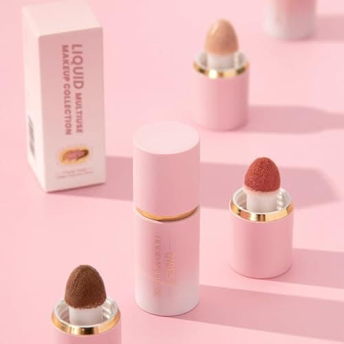 URQT 3PCS Highly Pigmented Liquid Contour - Built-in Sponge Tip Sculpted Complexion Wand Long Lasting Natural Buildable Highlighters Contouring Bronzer (Contour+Highlighter+Blush) thumbnail 8
