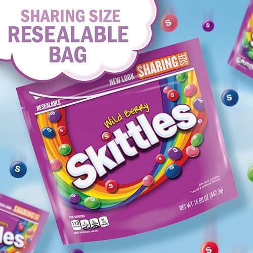 SKITTLES Wild Berry Chewy Candy Share Size Movie Night Party Favor Candy Snack, 15.6 Oz Resealable Bag thumbnail 6