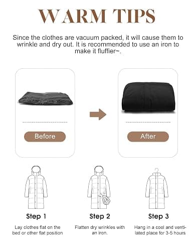 Uikue Women's Long Puffer Coat - Warm Winter Quilted Jacket Full Length Zip Up Down Coat Thickened Puffy Parka with Hood thumbnail 5