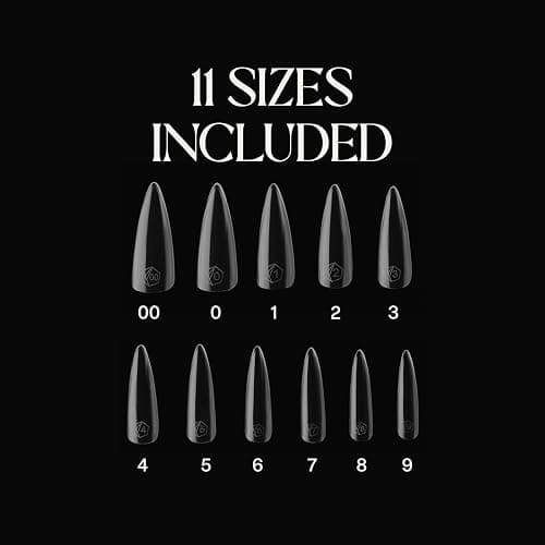 Aprés Gel-X® Sculpted Stiletto Long Tip Box | 500pc Gel-X Tips, 11 Sizes 00-9, Premium Quality thumbnail 2