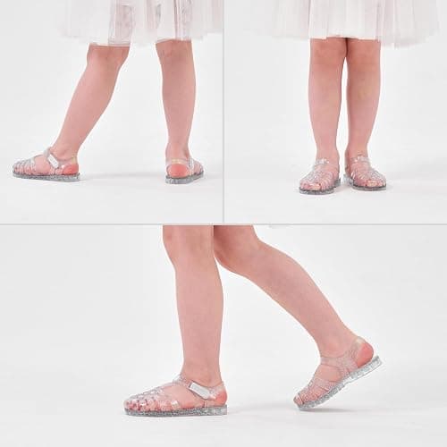 GUGUYeah Jelly Sandals for Girls,Closed Toe Summer Dress Water Shoes Fisherman Gladiator Beach Flat Sandals for Toddler/Little Kid/Big Kid | Princess Costume, Dress Shoes, Summer, Beach, Water, Flat Sandals thumbnail 2