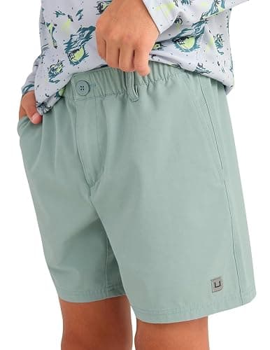 HUK Kids' Next Level Camp Shorts 5" Performance Fishing Shorts, Lightweight, Quick-Dry, Elastic Waistband for Kids - Image 1