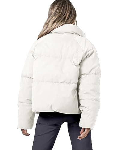 Cityork Women's Puffer Jacket Lightweight Oversized Long Sleeve Full Zipper Baggy Short Puffer Coats with Pockets thumbnail 3