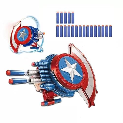 Captain Dart Shooting Shield and 20 Darts Nerf Guns Toy, Kids Boys Toddlers Gun Toys Gift for Easter Basket Age 3-12 Years Old Birthday Holiday Party