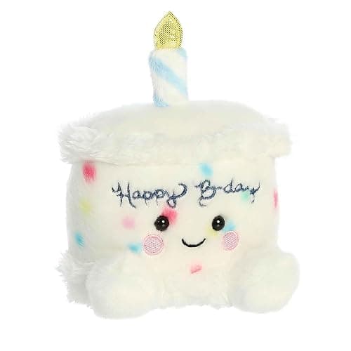 Aurora® Adorable Palm Pals™ Happy B'Day Cake Stuffed Animal - Fun Collectible Plush for Kids and Adult Collectors - Perfect for Decorating Rooms and Birthday Gifts - White 5.5 Inches thumbnail 3
