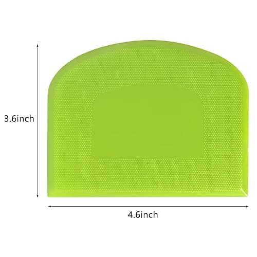 ALLTOP Bowl Spatula & Bench Scraper,Flexible Plastic Multipurpose Kitchen Pastry Cutter Tool,Food Scrappers for Bread Dough Baking Cake Fondant Icing,Set of 2 Pieces - White,Green thumbnail 3
