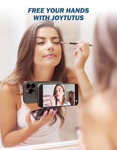 JOYTUTUS Shower Phone Holder, Reusable Suction Cup Phone Mount for Shower, Mirror, Kitchen, Window & Bathroom, Magsafe Wall Mount Compatible with iPhone 17, 16, 15, 14, 13 & All Phones,White,1 Pack thumbnail 2