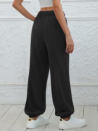 ATHMILE Sweatpants Women Baggy Lounge Pants Workout Gym Active High Waisted Comfy Joggers for Women Fall Clothes 2025 - Small - Black thumbnail 4