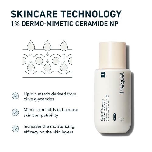 Prequel Skin Half and Half Fluid Moisturizer Face Cream. Lightweight Ceramide Peptide Lotion for All Skin Types, including Dry and Sensitive. Hydrating Facial Cream for Women and Men thumbnail 4