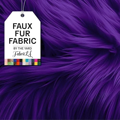 FabricLA Faux Fur Fabric by The Yard - Artificial Craft Fur - 36" X 60" Inch Wide - Fur Fabric for Craft Supply, DIY Furry Plush Projects, Sewing, Decoration, Upholstery, Purple, 1 Yard - Image 1