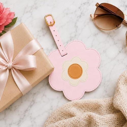 WORLD TRAVELER Womens Luggage Tag Cute Suitcase Identifiers with Strap | Faux Leather Build, Slim Lightweight Feel Fits Any Bag, Interior Pockets Keep Cards thumbnail 2