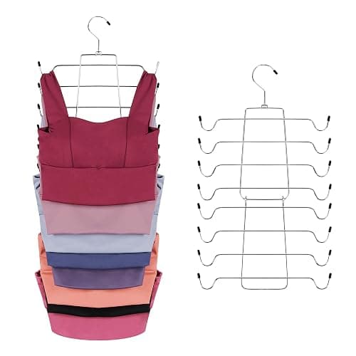 ZEDODIER 3 Pack Tank Top Hanger, Space Saving Bra Hangers, Non-Slip Hanging Sport Bras Holder, Closet Organizers and Storage for Camisoles Tank Tops Bras Ties Swimsuits Strappy Dress, Silver - 3 Pack - Silver - Image 1