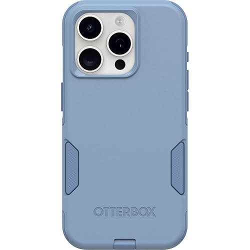 OtterBox iPhone 15 Pro (Only) Commuter Series Case - Crisp Denim (Blue), Slim & Tough, Pocket-Friendly, with Port Protection - Image 1