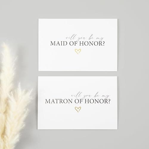 apearrie 12 Will You Be My Bridesmaid Card Set with Gold Stickers, 8 Bridesmaid, 2 Maid of Honor, 1 Matron of Honor, 1 Flower Girl Card thumbnail 6