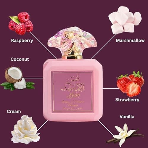 Ard al Zaafaran Pink Blush Shams Al Emarat Khususi, Marshmallow Blush Perfume For Women, Eau de Parfum - 100 ML (3.4 OZ) Romantic & Sweet Arabian Perfume - A Captivating Scent wrapped in Pink Bottle thumbnail 4