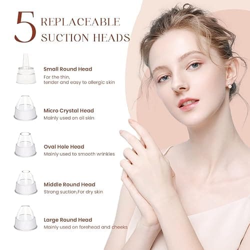 2025 Blackhead Remover Pore Vacuum,Facial Pore Cleaner-5 Suction Power,5 Probes,USB Rechargeable Blackhead Vacuum Kit Electric Acne Extractor Tool for Adult thumbnail 5