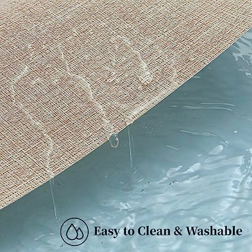 Leetaltree Beige Placemats Set of 4 - Heat-Resistant, Non-Slip Table Mats, Washable Woven Vinyl for Indoor & Outdoor Dining thumbnail 5