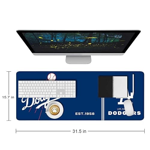 Baseball Mouse Pad Extended Large Gaming Desk Pad 31.5 x 11.8 Inch, XL Mousepad Topographic Mouse Pad with Anti-Slip Rubber Base for Los Angeles Home Office thumbnail 2
