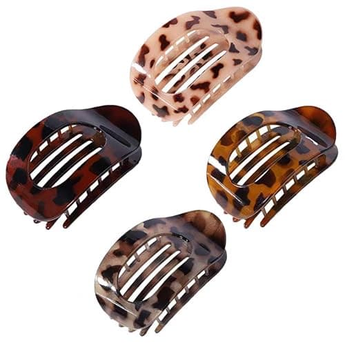 4 Pack Flat Hair Claw Clips for Women Nonslip French Hair Clips for Thick, Thin, Long, or Short Hair Matte Neutral Colors Comfortable & Strong Hold for Daily Wear, Weddings - Image 1