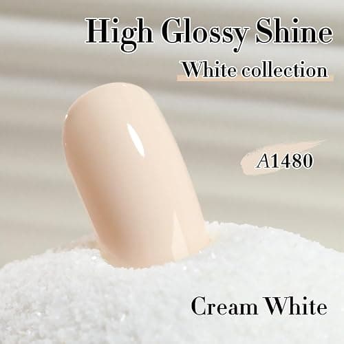 Double Rhythm 15ML Gel Polish Pure Sheer Same Color Same Bottle Soak Off Gel Polish Art Manicure Salon DIY at Home for Women (Cream White-A1480) thumbnail 6