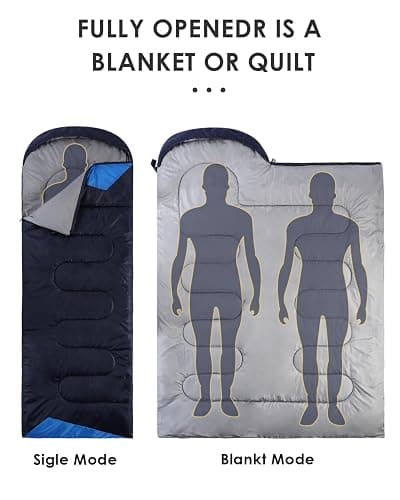 Sleeping Bags for Adults Backpacking Lightweight Waterproof- Cold Weather Sleeping Bag for Girls Boys Mens for Warm Camping Hiking Outdoor Travel Hunting with Compression Bags thumbnail 4