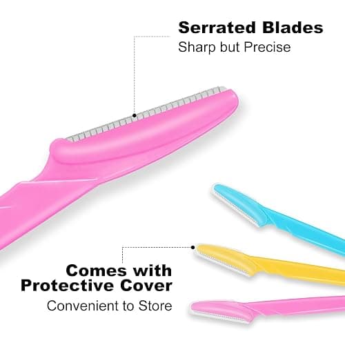 JHZMCRX Eyebrow Razors Bulk Face Razor Multipurpose Facial Razor Dermaplaning Tools for Women Men Eyebrow Trimmers Shaver with Protective Cover Hair Removal Tools Multicolor 30 Pcs thumbnail 3